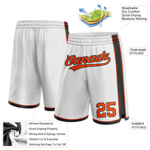 Load image into Gallery viewer, Custom White Orange-Black Authentic Basketball Shorts
