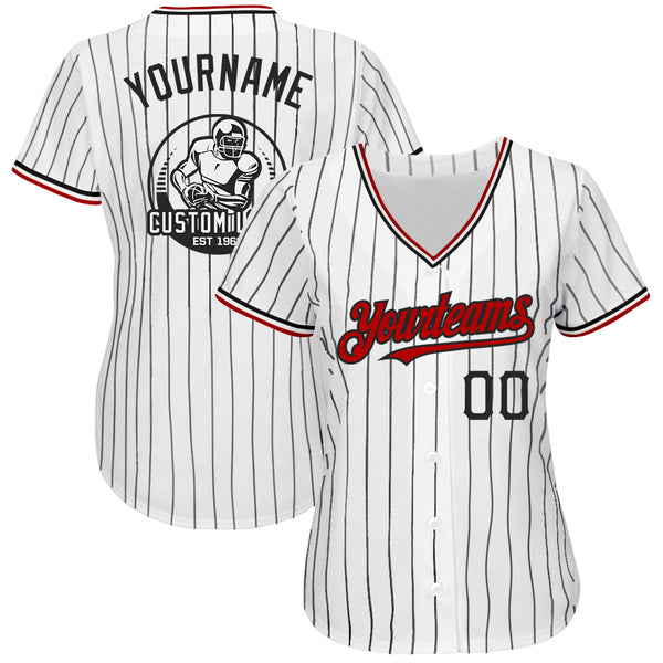 Cheap Custom Red Black Strip Black-White Authentic Baseball Jersey Free  Shipping – CustomJerseysPro