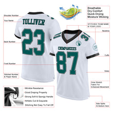 Laden Sie das Bild in den Galerie-Viewer, Custom White Midnight Green-Black Mesh Authentic Football Jersey
