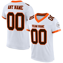 Laden Sie das Bild in den Galerie-Viewer, Custom White Brown-Orange Mesh Authentic Football Jersey
