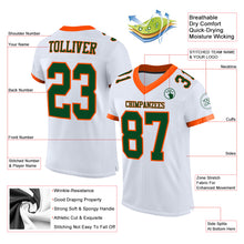 Laden Sie das Bild in den Galerie-Viewer, Custom White Green-Orange Mesh Authentic Football Jersey
