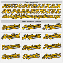Load image into Gallery viewer, Custom White Black Pinstripe Gold Authentic Baseball Jersey
