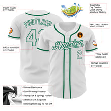 Laden Sie das Bild in den Galerie-Viewer, Custom White Kelly Green Authentic Baseball Jersey
