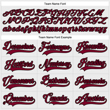 Загрузить изображение в средство просмотра галереи, Custom White Maroon-Black Hockey Lace Neck Jersey
