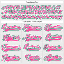 Загрузить изображение в средство просмотра галереи, Custom White Pink-Kelly Green Hockey Lace Neck Jersey
