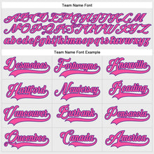 Charger l&#39;image dans la galerie, Custom White Purple-Pink Hockey Lace Neck Jersey
