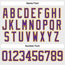 Загрузить изображение в средство просмотра галереи, Custom White Purple-Gold Hockey Lace Neck Jersey
