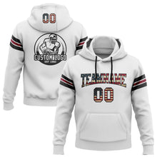 Загрузить изображение в средство просмотра галереи, Custom Stitched White Vintage USA Flag Black-Crimson Football Pullover Sweatshirt Hoodie
