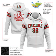 Laden Sie das Bild in den Galerie-Viewer, Custom Stitched White Red-Green Football Pullover Sweatshirt Hoodie
