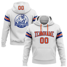 Laden Sie das Bild in den Galerie-Viewer, Custom Stitched White Orange-Royal Football Pullover Sweatshirt Hoodie
