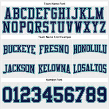Load image into Gallery viewer, Custom Stitched White Navy Gray-Teal Football Pullover Sweatshirt Hoodie
