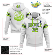Laden Sie das Bild in den Galerie-Viewer, Custom Stitched White Neon Green-Navy Football Pullover Sweatshirt Hoodie
