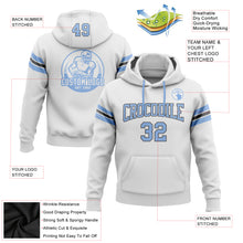 Load image into Gallery viewer, Custom Stitched White Light Blue-Steel Gray Football Pullover Sweatshirt Hoodie
