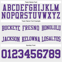 Laden Sie das Bild in den Galerie-Viewer, Custom Stitched White Purple-Gray Football Pullover Sweatshirt Hoodie
