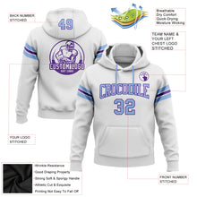 Load image into Gallery viewer, Custom Stitched White Light Blue-Purple Football Pullover Sweatshirt Hoodie
