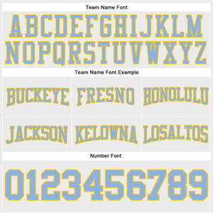 Custom Stitched White Light Blue-Yellow Football Pullover Sweatshirt Hoodie