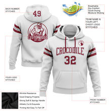 Load image into Gallery viewer, Custom Stitched White Crimson-Gray Football Pullover Sweatshirt Hoodie
