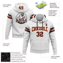 Load image into Gallery viewer, Custom Stitched White Brown-Orange Football Pullover Sweatshirt Hoodie
