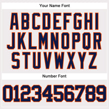 Load image into Gallery viewer, Custom White Navy-Orange Authentic Baseball Jersey
