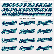 Load image into Gallery viewer, Custom White Navy-Teal Authentic Baseball Jersey
