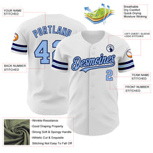 Charger l&#39;image dans la galerie, Custom White Light Blue-Navy Authentic Baseball Jersey

