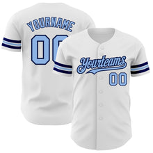 Charger l&#39;image dans la galerie, Custom White Light Blue-Navy Authentic Baseball Jersey
