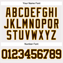Load image into Gallery viewer, Custom White Brown-Gold Authentic Baseball Jersey
