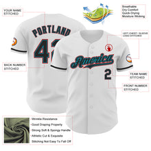 Загрузить изображение в средство просмотра галереи, Custom White Black Teal-Red Authentic Baseball Jersey
