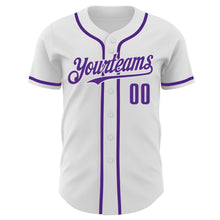 Charger l&#39;image dans la galerie, Custom White Purple Authentic Baseball Jersey

