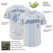 Laden Sie das Bild in den Galerie-Viewer, Custom White Light Blue Pinstripe Steel Gray Authentic Baseball Jersey
