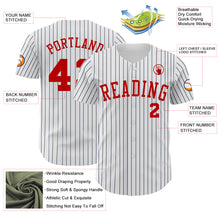 Charger l&#39;image dans la galerie, Custom White Navy Pinstripe Red Authentic Baseball Jersey
