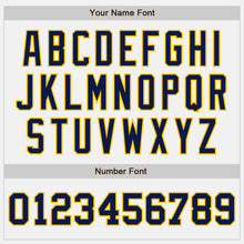 Charger l&#39;image dans la galerie, Custom White Navy Pinstripe Yellow Authentic Baseball Jersey
