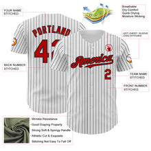 Laden Sie das Bild in den Galerie-Viewer, Custom White Black Pinstripe Red Authentic Baseball Jersey
