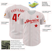 Charger l&#39;image dans la galerie, Custom White Red Pinstripe Authentic Red Star Baseball Jersey
