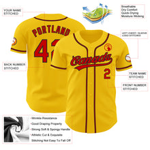 Load image into Gallery viewer, Custom Yellow Red-Black Authentic Baseball Jersey
