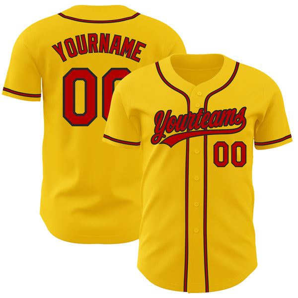Cheap Custom Yellow Red-Black Authentic Baseball Jersey Free Shipping –  CustomJerseysPro