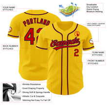 Load image into Gallery viewer, Custom Yellow Red-Navy Authentic Baseball Jersey
