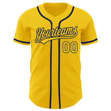 Laden Sie das Bild in den Galerie-Viewer, Custom Yellow Navy Authentic Baseball Jersey
