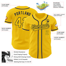 Load image into Gallery viewer, Custom Yellow Navy Authentic Baseball Jersey
