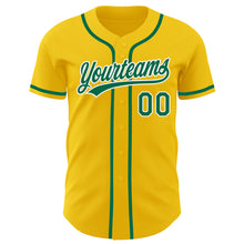 Laden Sie das Bild in den Galerie-Viewer, Custom Yellow Kelly Green-White Authentic Baseball Jersey
