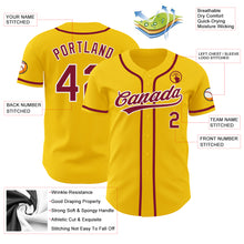 Laden Sie das Bild in den Galerie-Viewer, Custom Yellow Crimson-White Authentic Baseball Jersey
