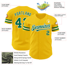 Load image into Gallery viewer, Custom Yellow Kelly Green-White Authentic Baseball Jersey
