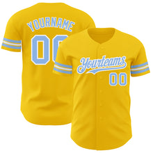 Charger l&#39;image dans la galerie, Custom Yellow Light Blue-White Authentic Baseball Jersey
