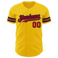 Laden Sie das Bild in den Galerie-Viewer, Custom Yellow Red-Navy Authentic Baseball Jersey
