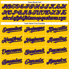 Laden Sie das Bild in den Galerie-Viewer, Custom Yellow Purple-Black Authentic Baseball Jersey
