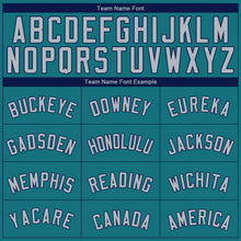 Load image into Gallery viewer, Custom Teal Gray-Navy Authentic Baseball Jersey
