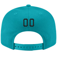 Load image into Gallery viewer, Custom Aqua Black-White Stitched Adjustable Snapback Hat
