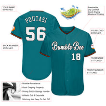 Load image into Gallery viewer, Custom Teal White-Orange Authentic Baseball Jersey
