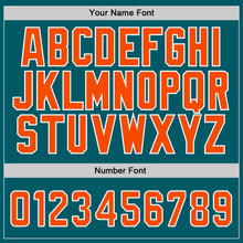 Load image into Gallery viewer, Custom Teal Orange-White Authentic Baseball Jersey
