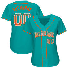 Laden Sie das Bild in den Galerie-Viewer, Custom Aqua Orange-White Authentic Drift Fashion Baseball Jersey
